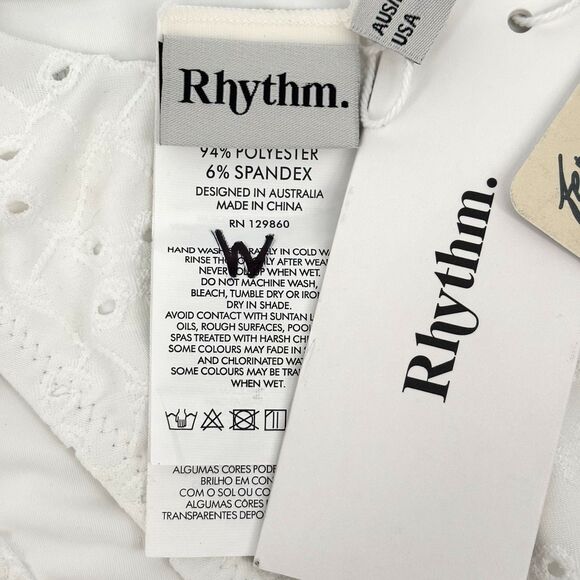 Free People Movement Rhythm Brighton Eyelet White Bikini Bottom Medium $58 NWT - Picture 13 of 16